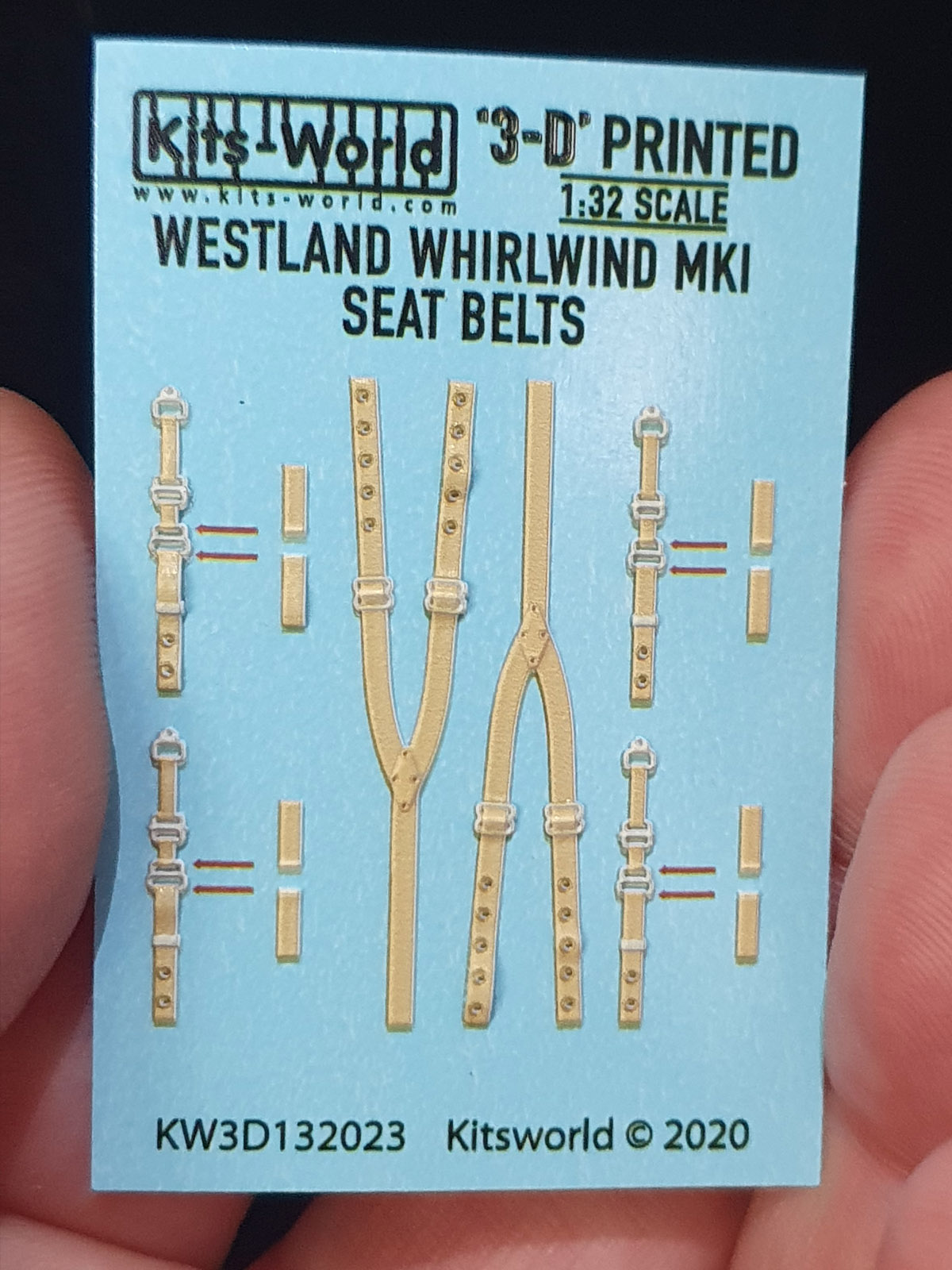 Kitsworld 1:32 Scale 3D Seat Belt decals. Westland Whirlwind  MkI. KW3D132023 3D Seat Belt Decals 